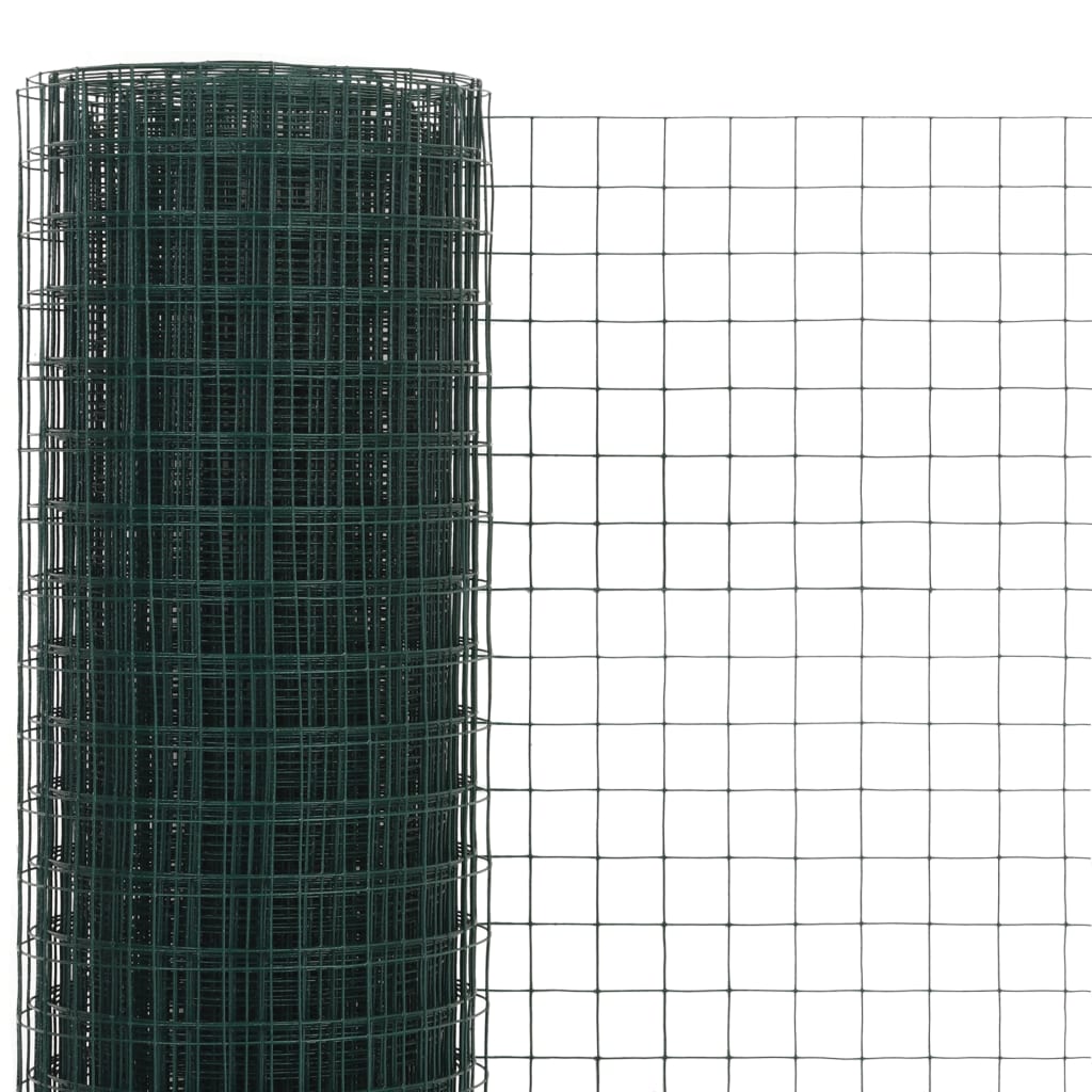 vidaXL Drahtzaun Stahl mit PVC-Beschichtung 10x1,5 m Grün