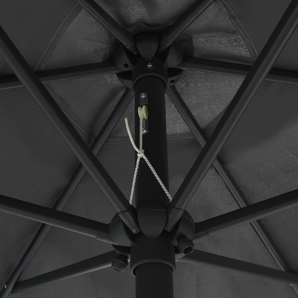 vidaXL Sonnenschirm mit LED-Leuchten & Aluminium-Mast 270 cm Anthrazit