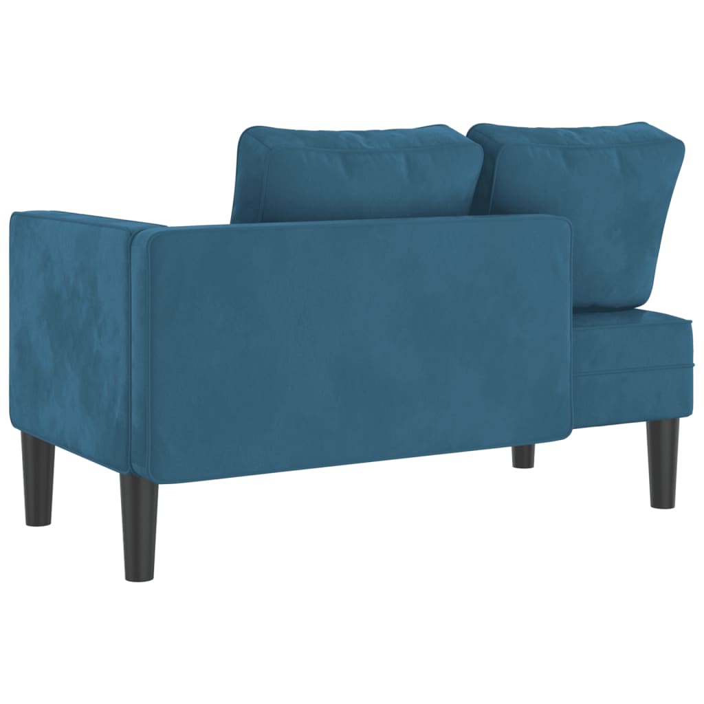 vidaXL Chaiselongue mit Kissen Blau Samt