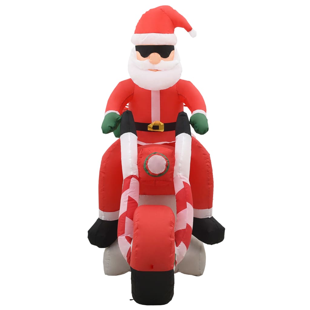 vidaXL Aufblasbarer Weihnachtsmann auf Motorrad LED IP44 160 cm