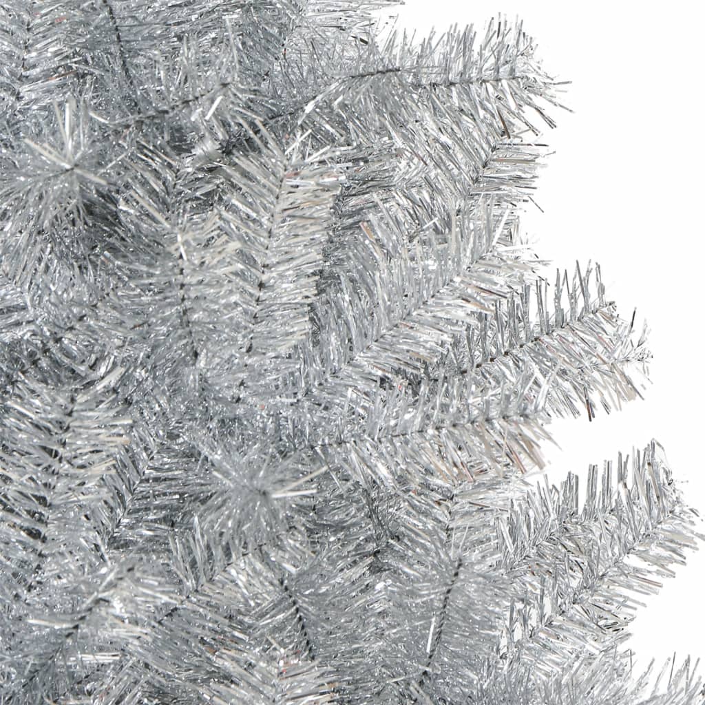vidaXL Künstlicher Weihnachtsbaum mit Ständer Silber 180 cm PET
