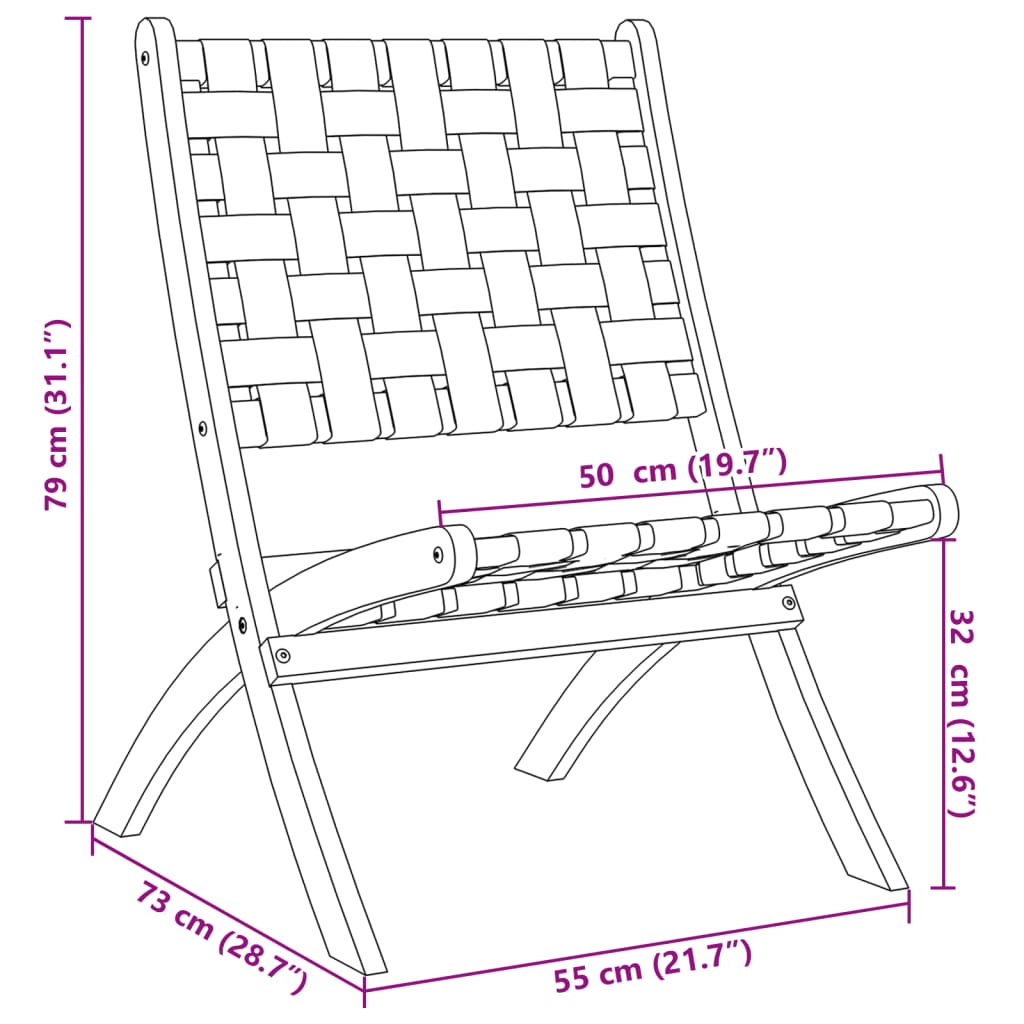 vidaXL Gartenstühle 2 Stk. Klappbar Schwarz Massivholz Akazie & Stoff