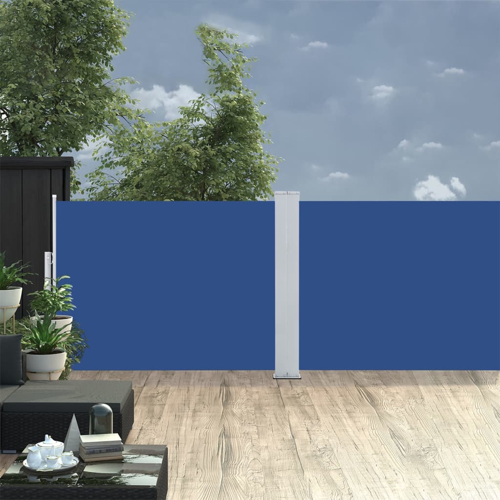 vidaXL Ausziehbare Seitenmarkise Blau 100 x 1000 cm