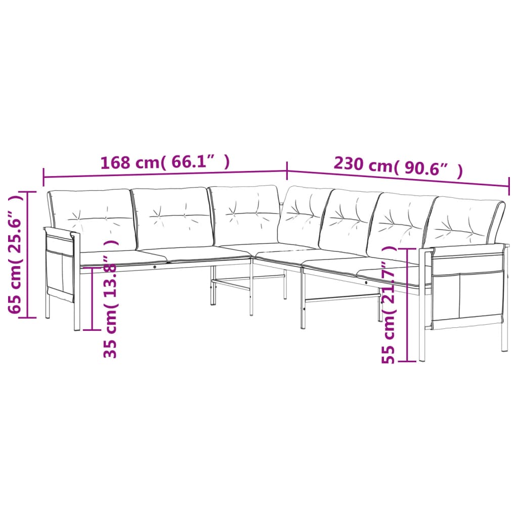 vidaXL 2-tlg. Garten-Lounge-Set Anthrazit Stahl