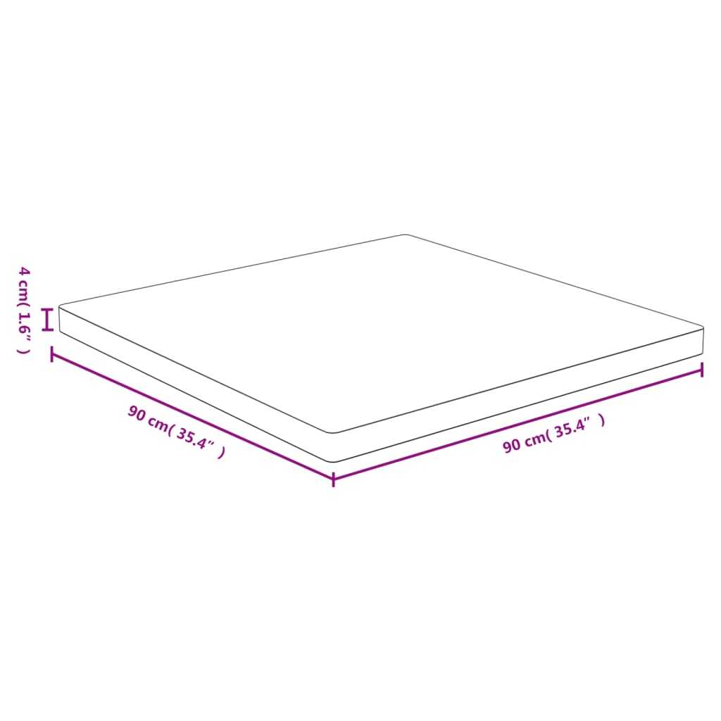 vidaXL Tischplatte 90x90x4 cm Bambus