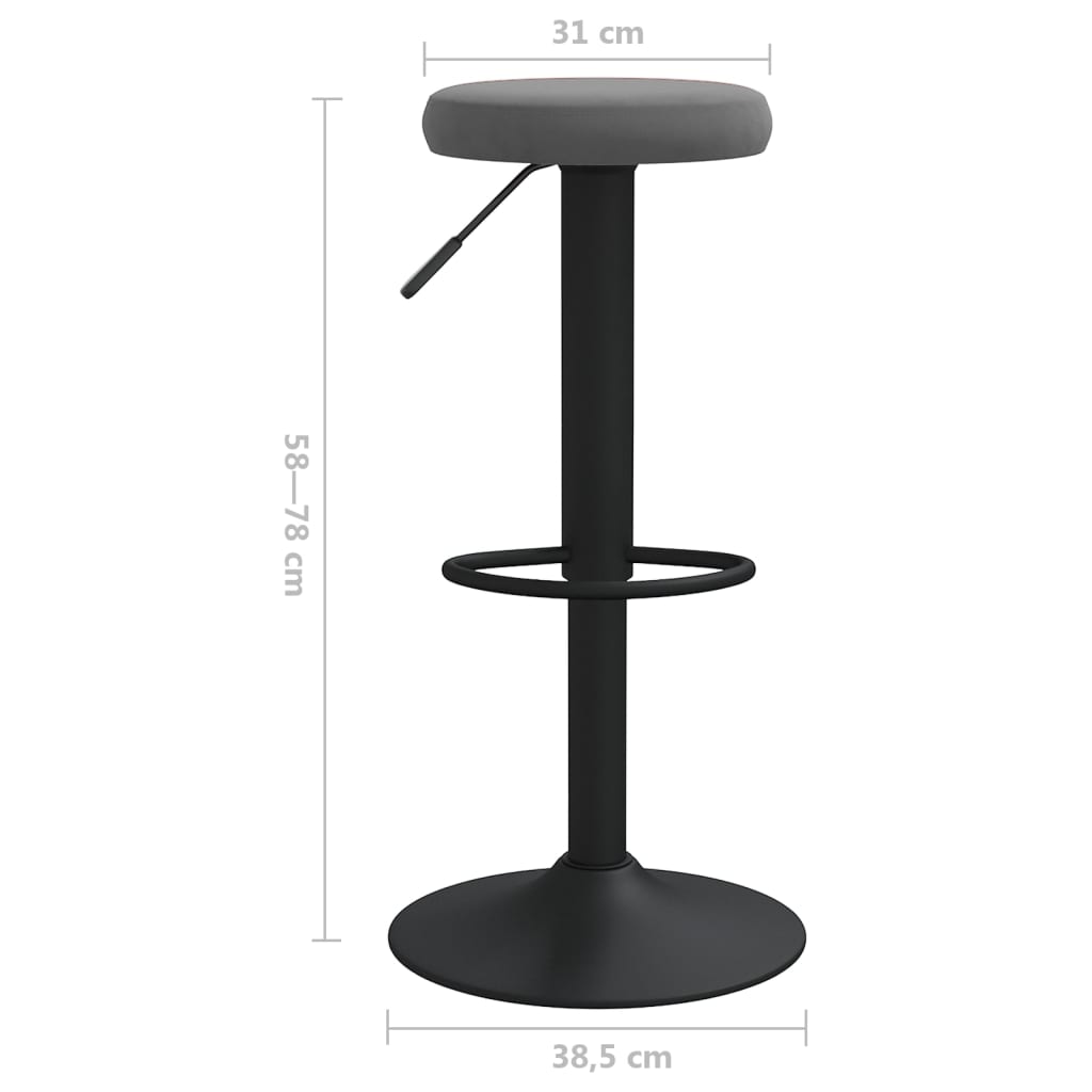 vidaXL Barhocker 2 Stk. Dunkelgrau Samt