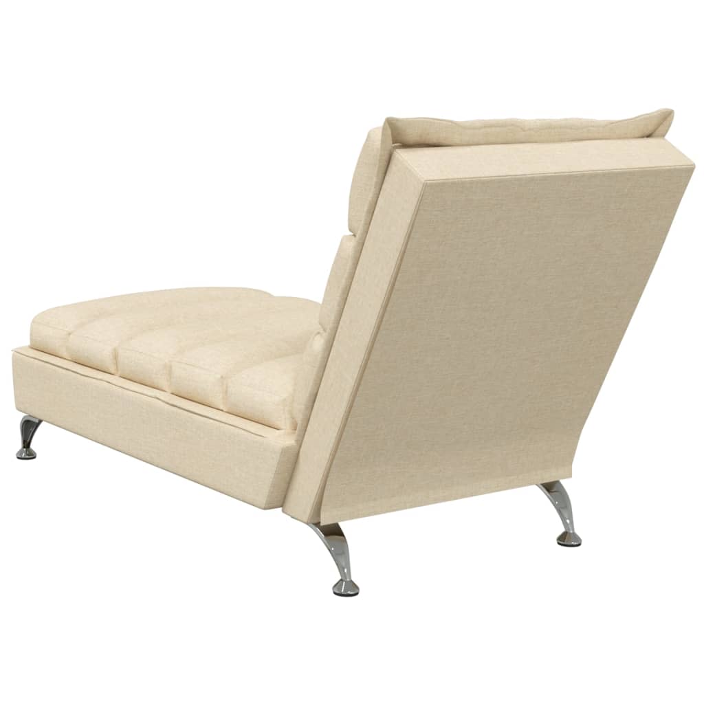 vidaXL Massage-Chaiselongue mit Kissen Creme Stoff