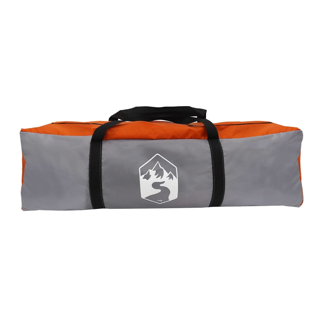 vidaXL Campingzelt 4 Personen Grau und Orange Wasserdicht