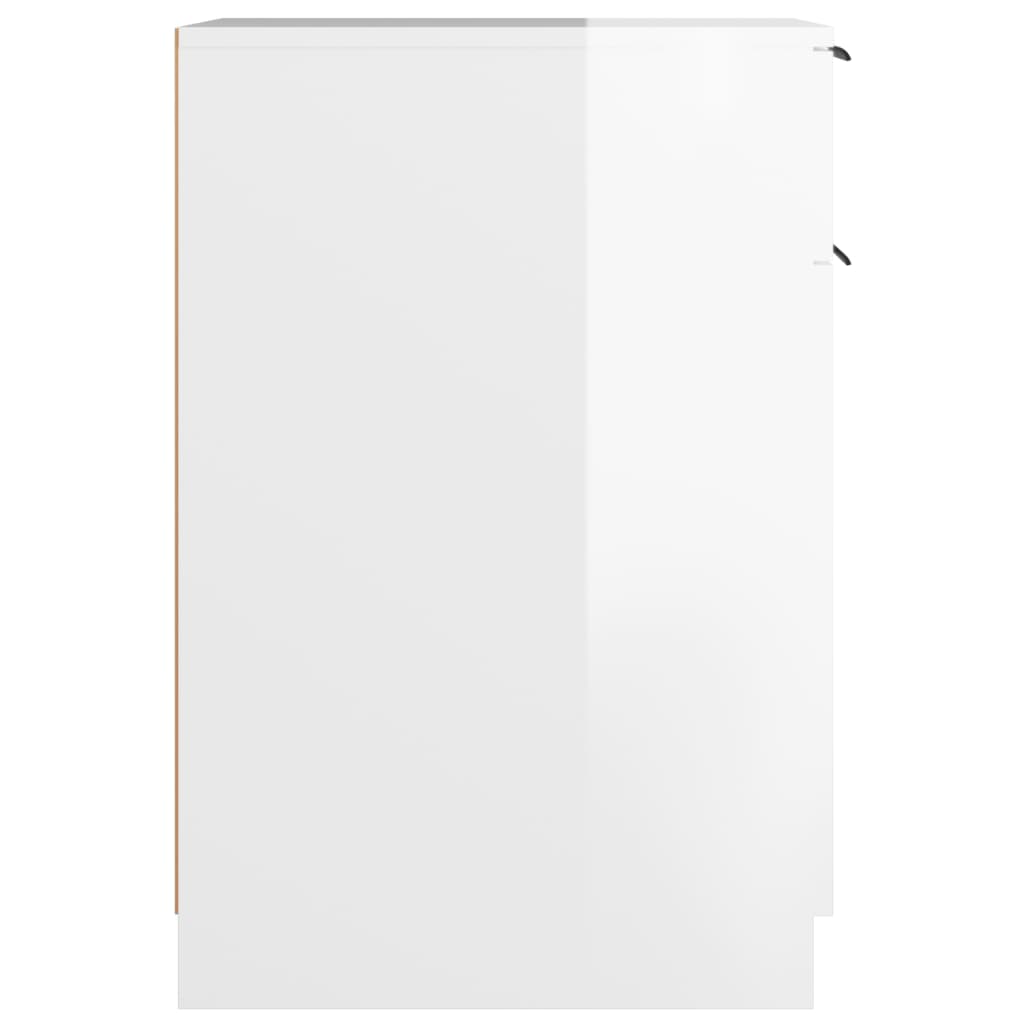 vidaXL Schreibtischschrank Hochglanz-Weiß 33,5x50x75 cm Holzwerkstoff