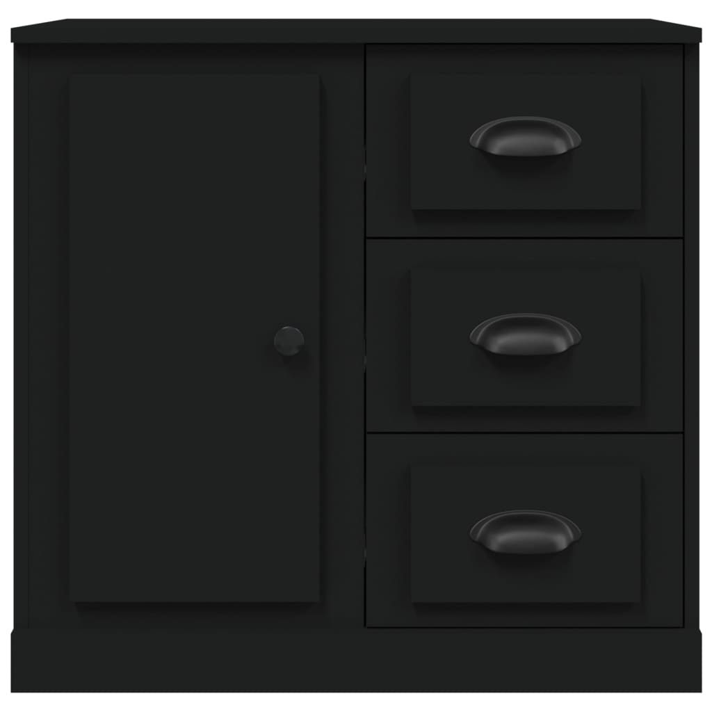 vidaXL Sideboards 2 Stk. Schwarz Holzwerkstoff