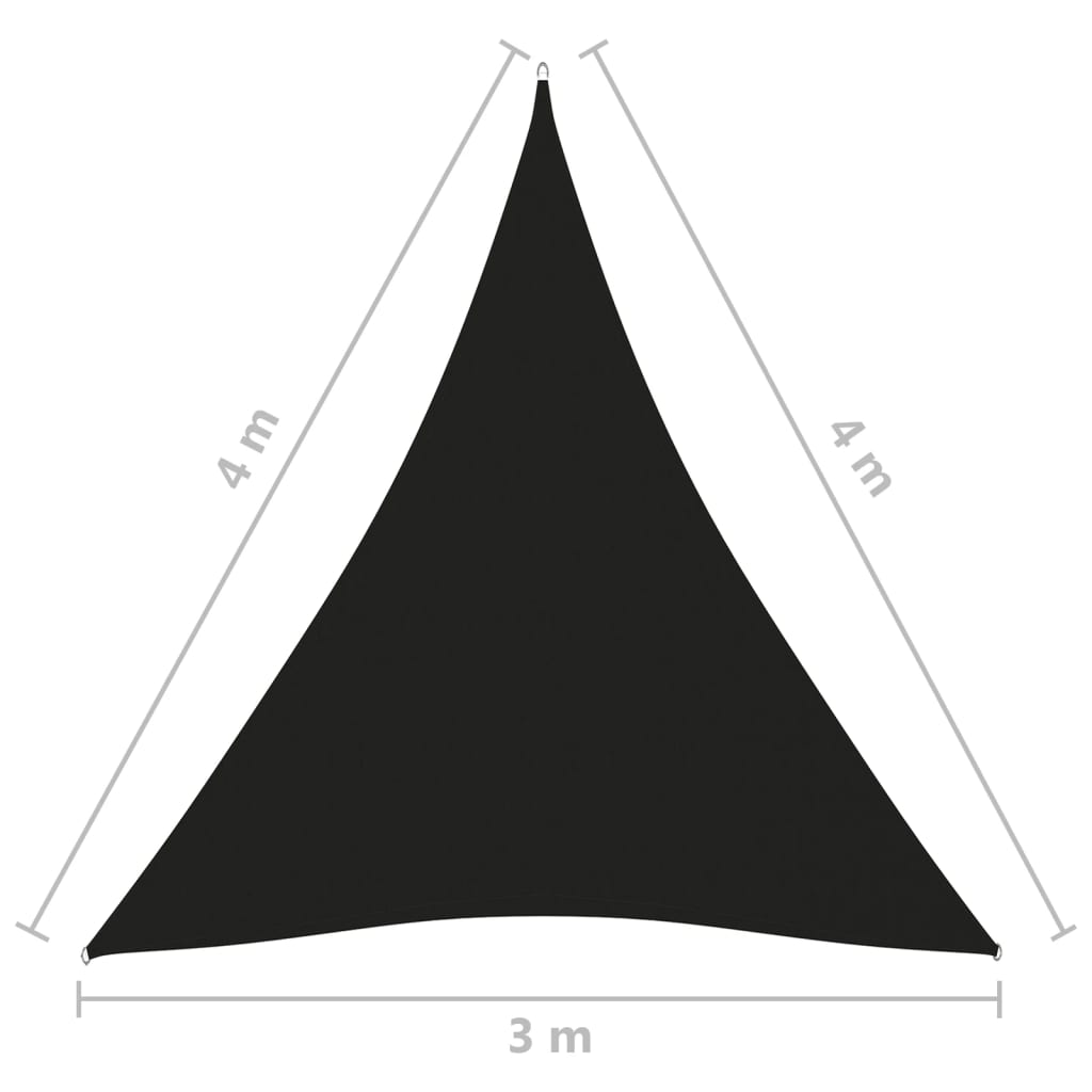 vidaXL Sonnensegel Oxford-Gewebe Dreieckig 3x4x4 m Schwarz
