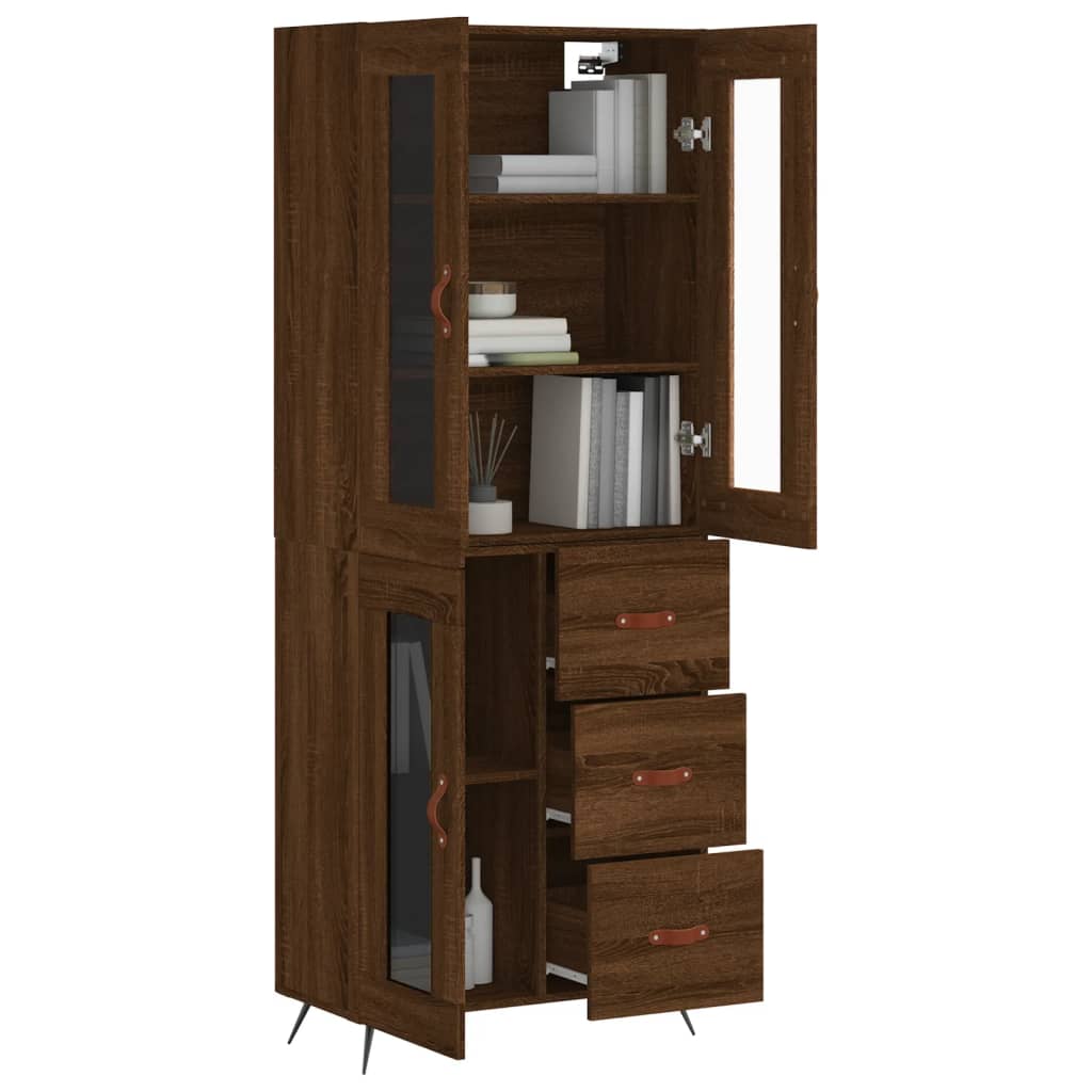 vidaXL Highboard Braun Eichen-Optik 69,5x34x180 cm Holzwerkstoff