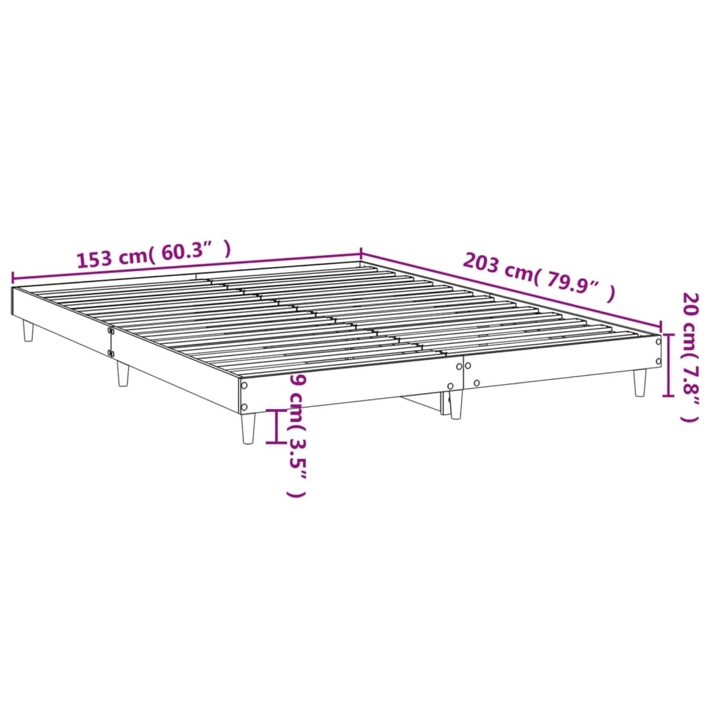 vidaXL Bettgestell Schwarz 150x200 cm Holzwerkstoff