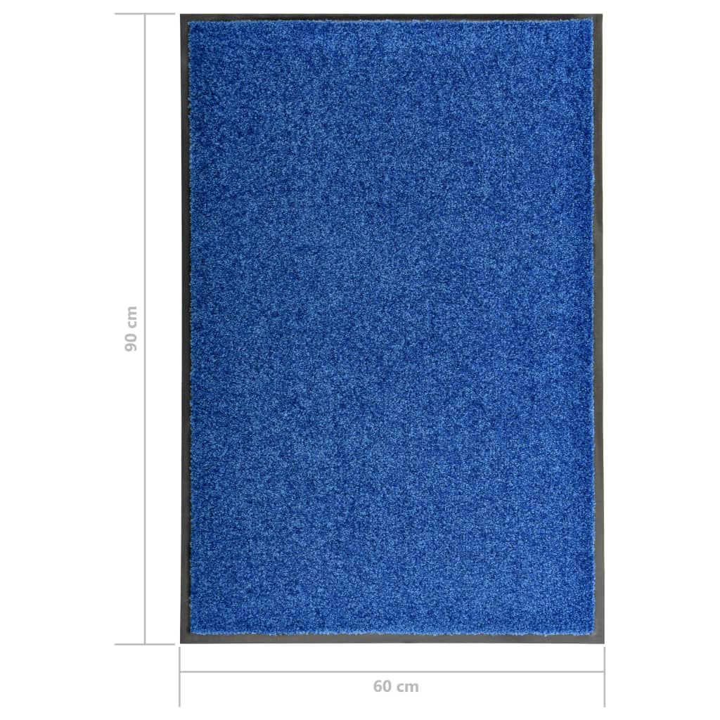 vidaXL Fußmatte Waschbar Blau 60x90 cm