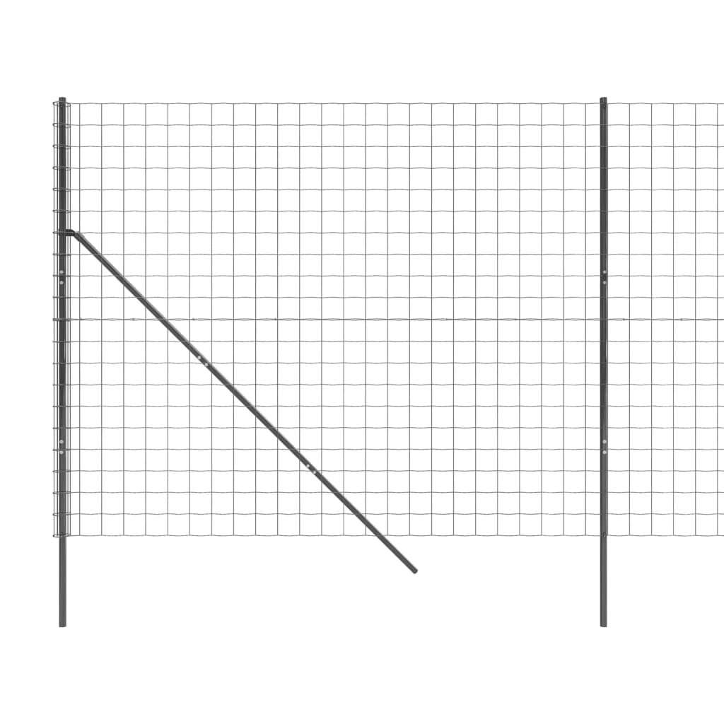 vidaXL Maschendrahtzaun Anthrazit 2x25 m Verzinkter Stahl