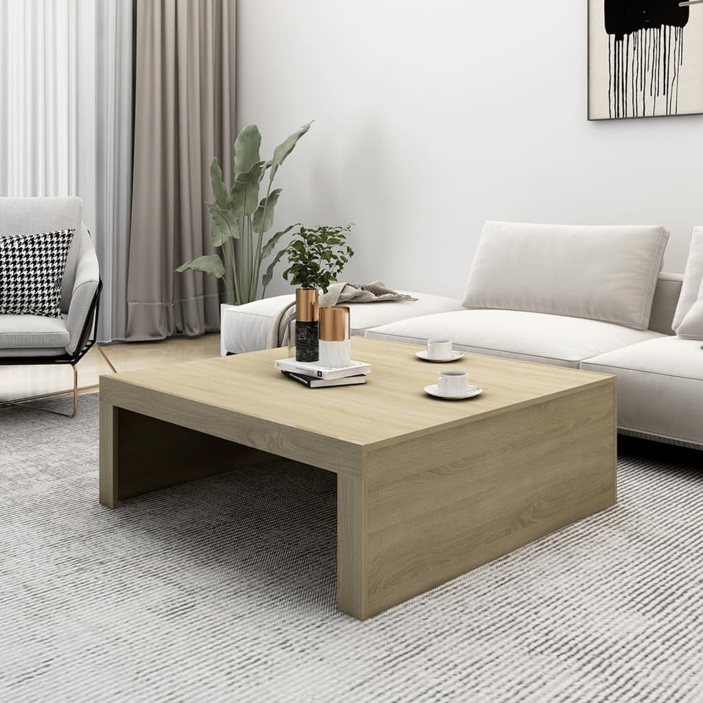 vidaXL Couchtisch Sonoma-Eiche 100x100x35 cm Holzwerkstoff