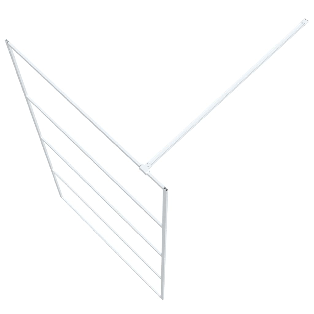 vidaXL Duschwand für Begehbare Dusche Weiß 100x195 cm ESG-Klarglas