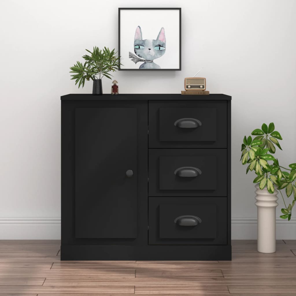 vidaXL Sideboard Schwarz 70x35,5x67,5 cm Holzwerkstoff