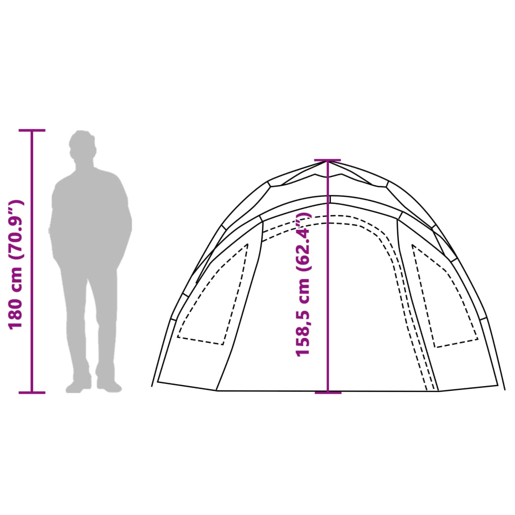 vidaXL Kuppel-Campingzelt 3 Personen Grün Quick Release