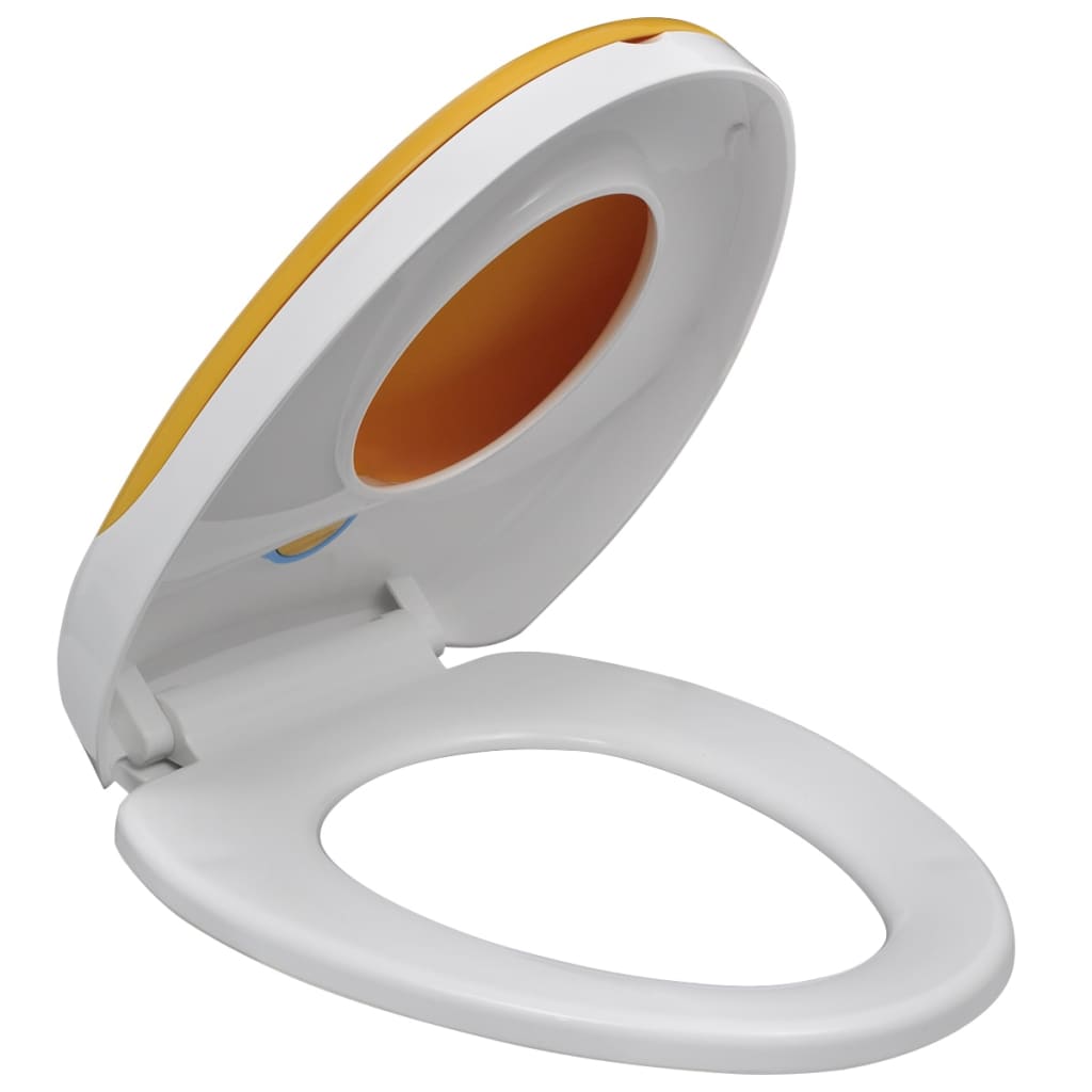 vidaXL Toilettensitz mit Absenkautomatik Erwachsene/Kinder Weiß & Gelb