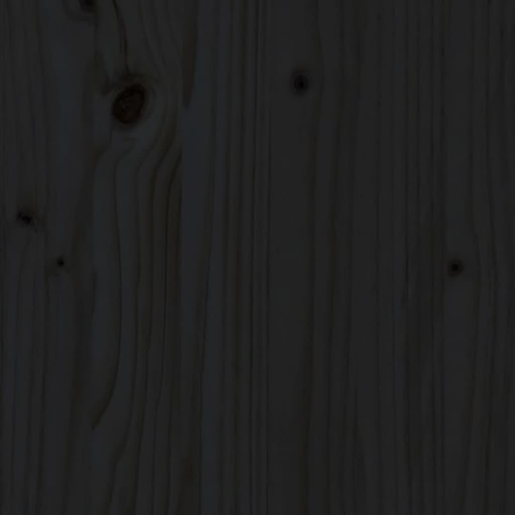 vidaXL Massivholzbett mit Kopfteil Schwarz 100x200 cm