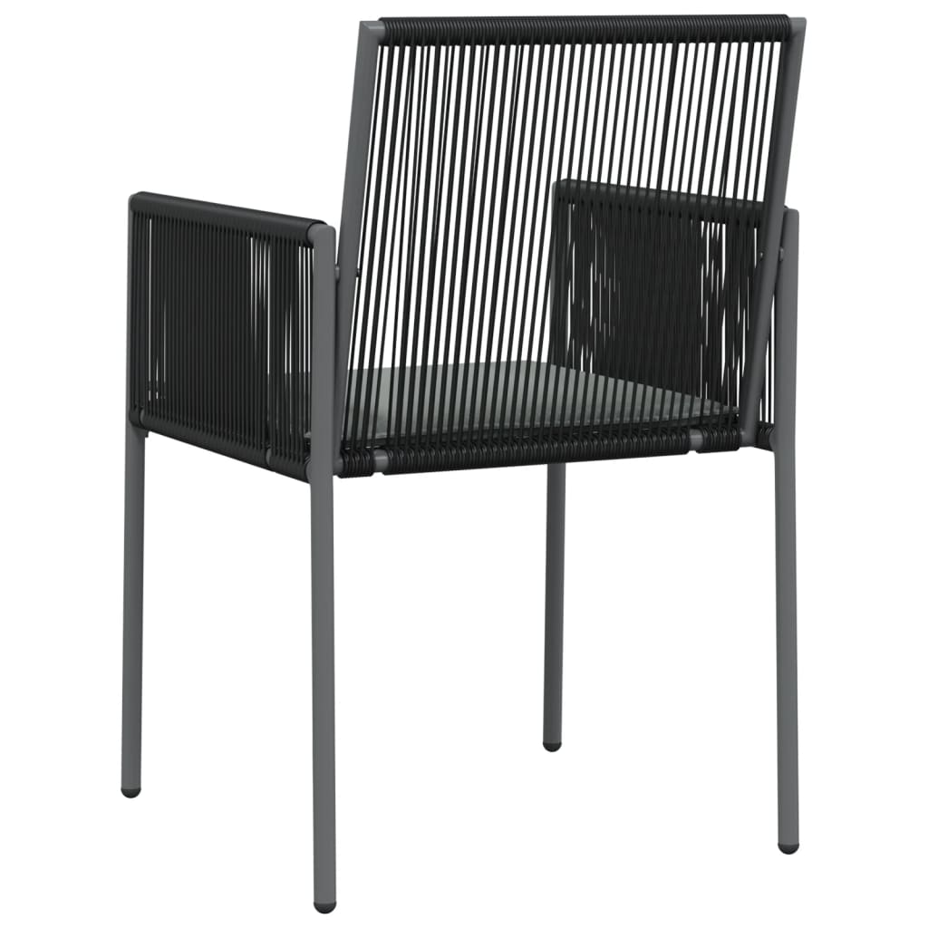 vidaXL Gartenstühle mit Kissen 6 Stk. Schwarz 54x60,5x83,5 cm