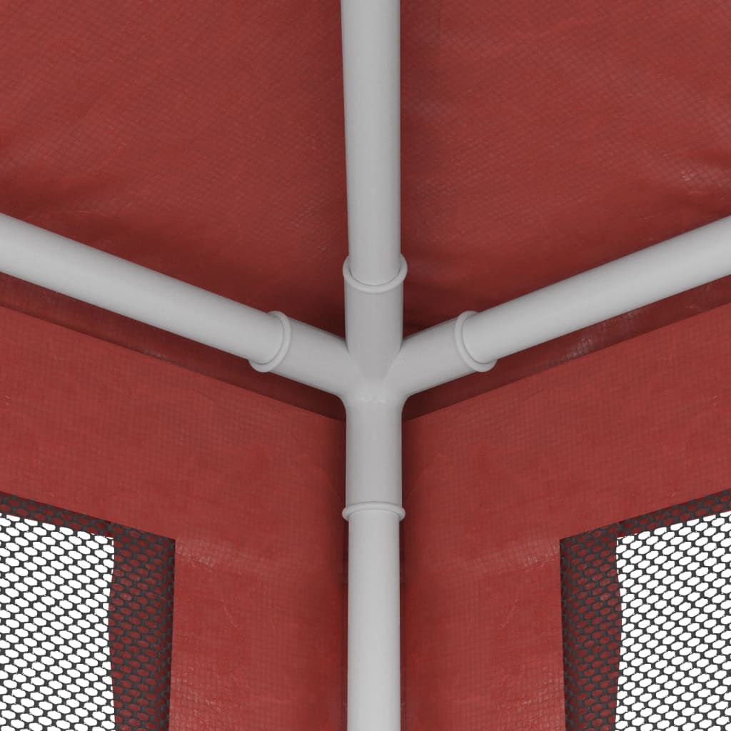 vidaXL Partyzelt mit 4 Mesh-Seitenwänden Rot 2x2 m HDPE