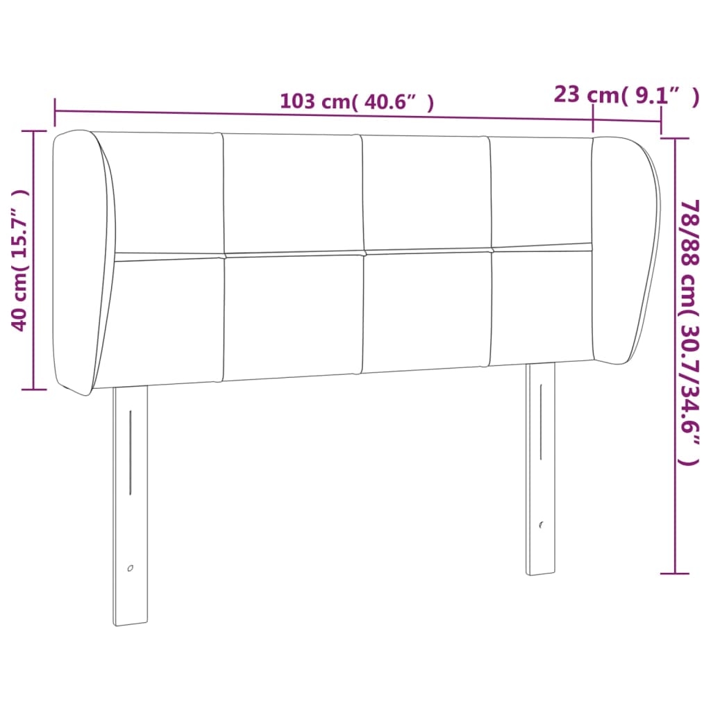 vidaXL Kopfteil mit Ohren Grün 103x23x78/88 cm Stoff