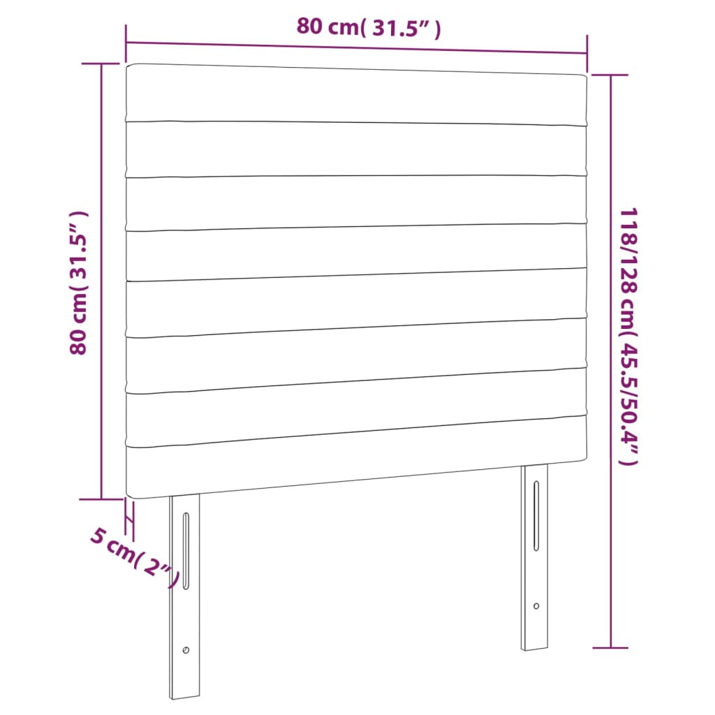 vidaXL Kopfteile 2 Stk. Dunkelgrau 80x5x78/88 cm Samt