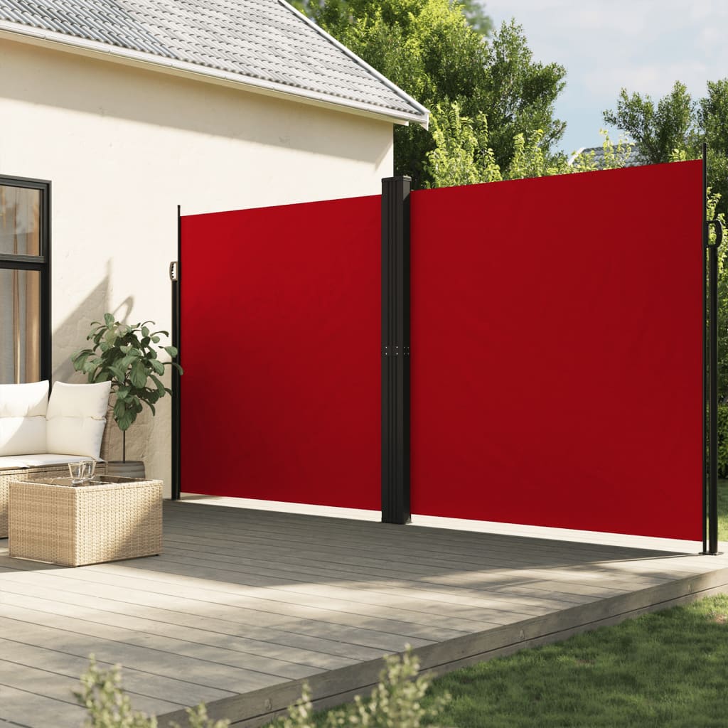 vidaXL Seitenmarkise Ausziehbar Rot 220x1000 cm