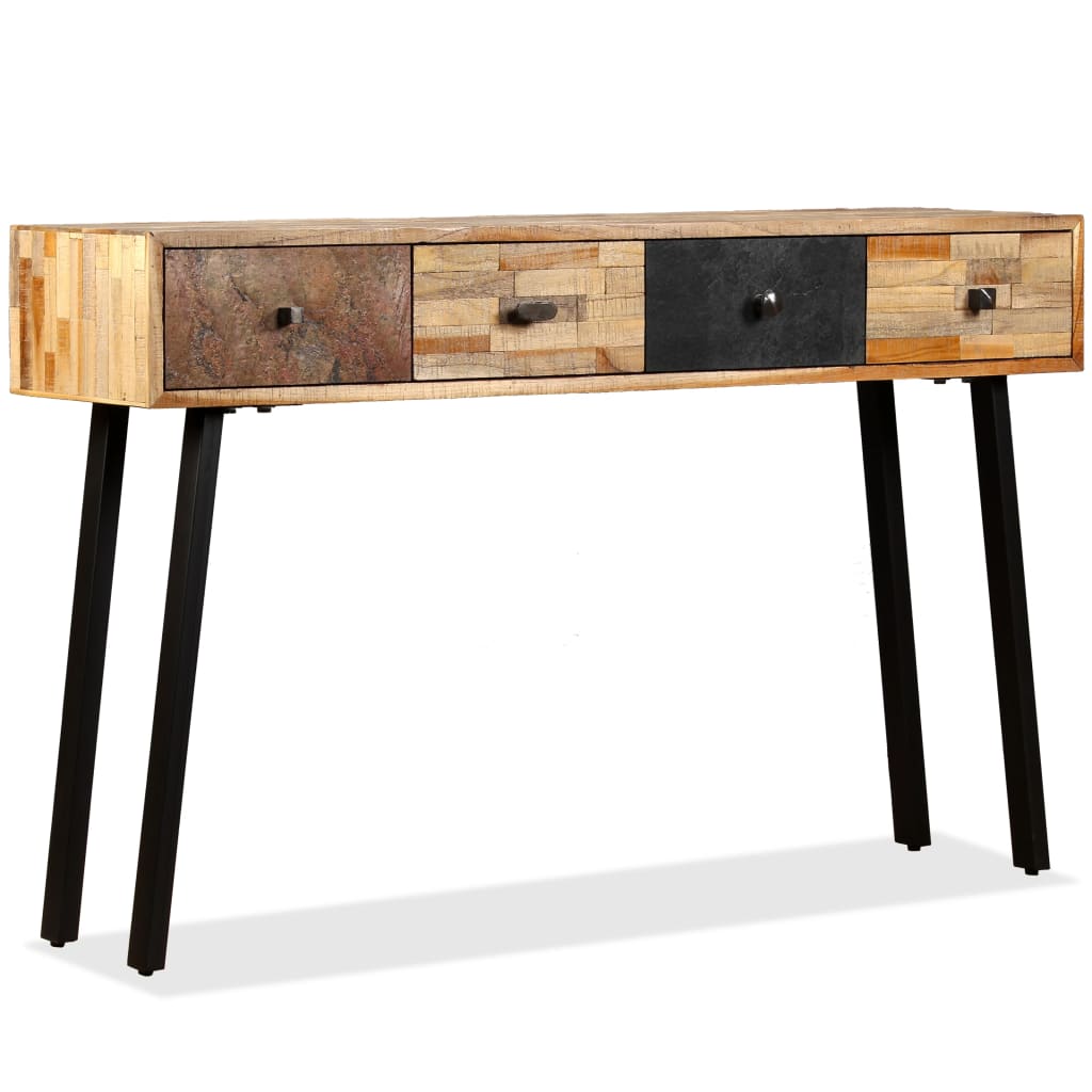 vidaXL Konsolentisch Recyceltes Teak Massiv 120 x 30 x 76 cm