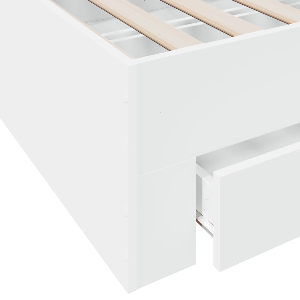 vidaXL Bettgestell mit Schubladen Weiß 120x200 cm Holzwerkstoff