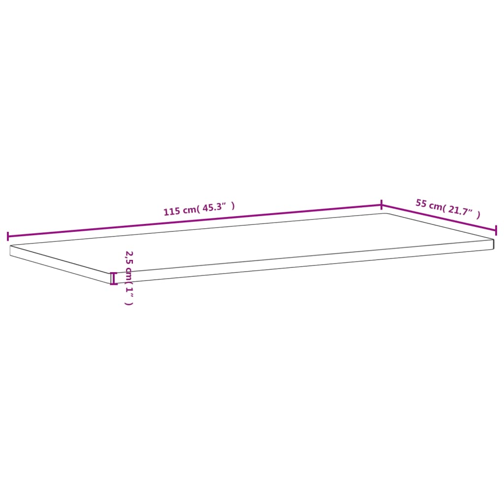 vidaXL Schreibtischplatte 115x55x2,5 cm Massivholz Kiefer