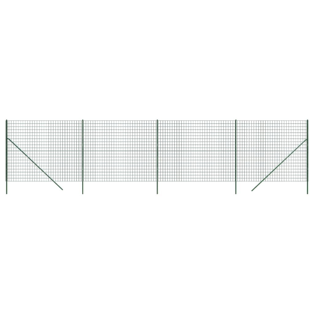 vidaXL Maschendrahtzaun Grün 1,4x10 m Verzinkter Stahl