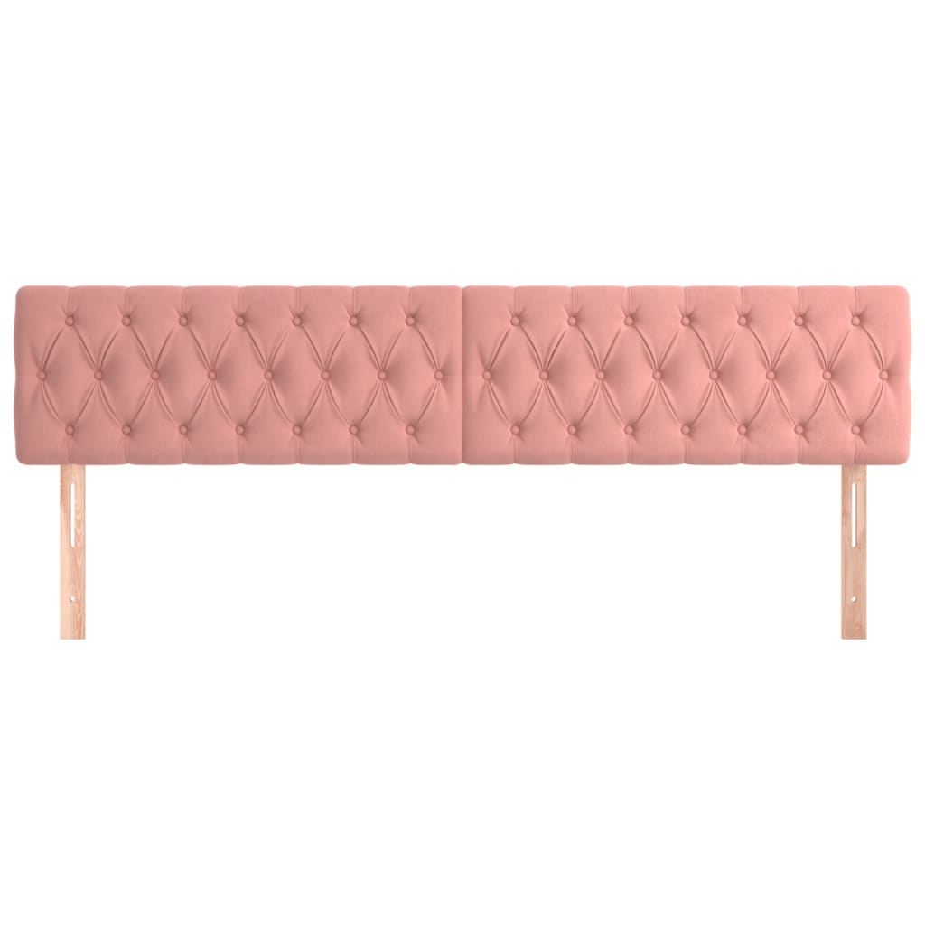 vidaXL Kopfteile 2 Stk. Rosa 100x7x78/88 cm Samt