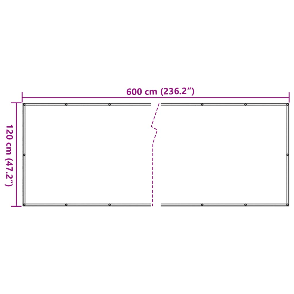 vidaXL Balkon-Sichtschutz Pflanzen-Optik Grün 600x120 cm PVC