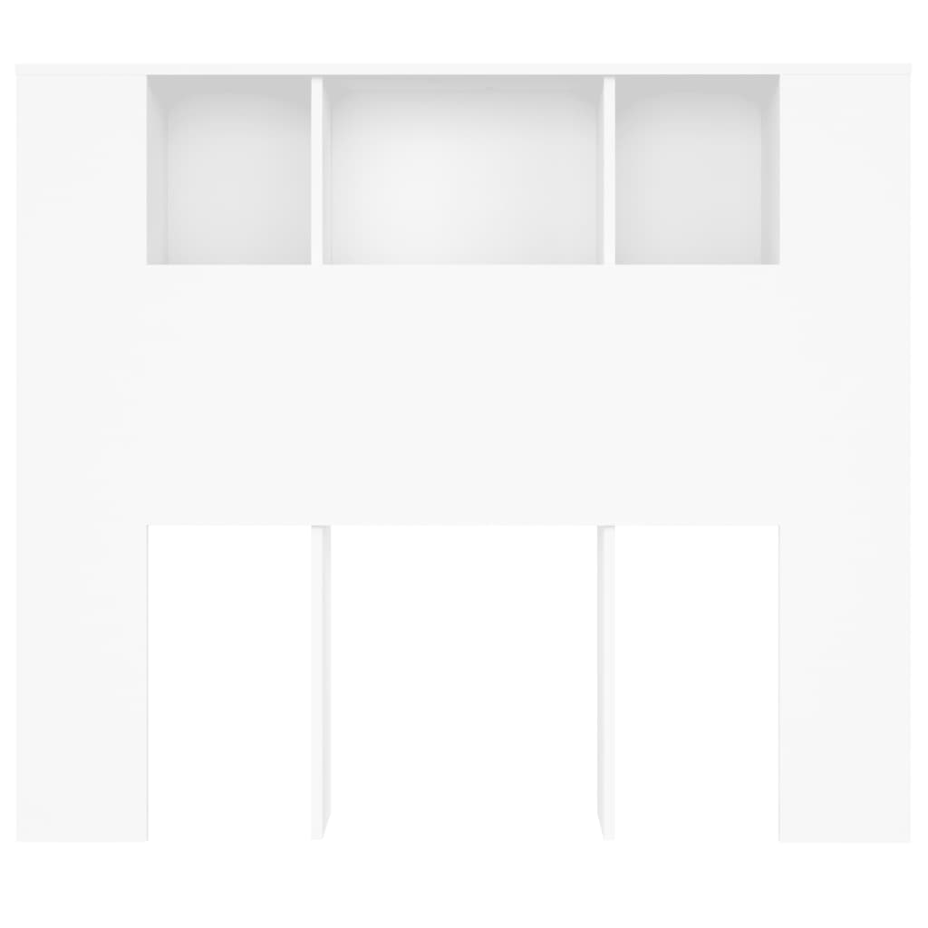 vidaXL Kopfteil mit Ablagen Weiß 120x18,5x102,5 cm