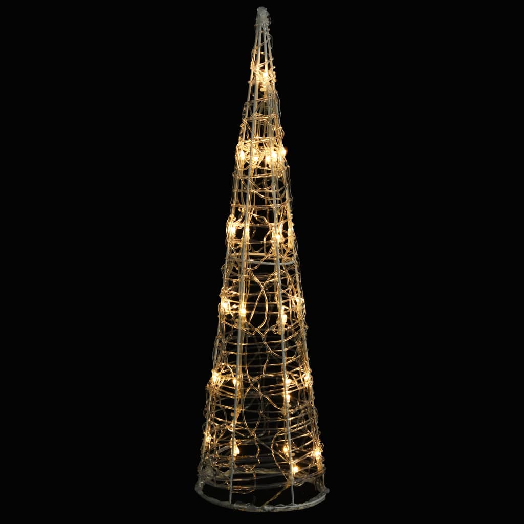vidaXL LED-Leuchtkegel Acryl Deko Pyramide Warmweiß 60 cm