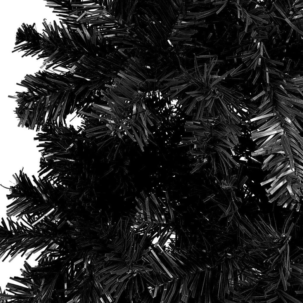 vidaXL Weihnachtsbaum Schlank mit LEDs Schwarz 210 cm