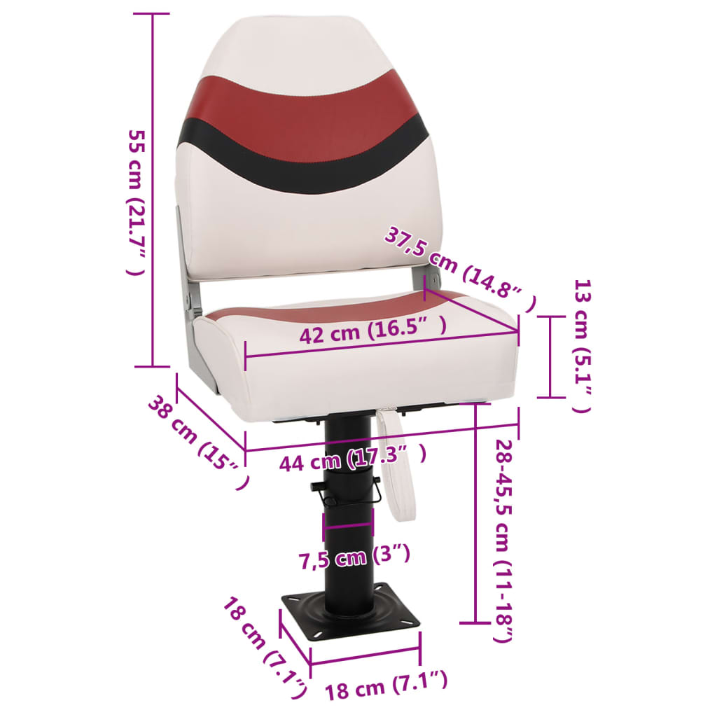 vidaXL Bootssitze mit Podest 2 Stk. Höhenverstellbar 360° Drehbar