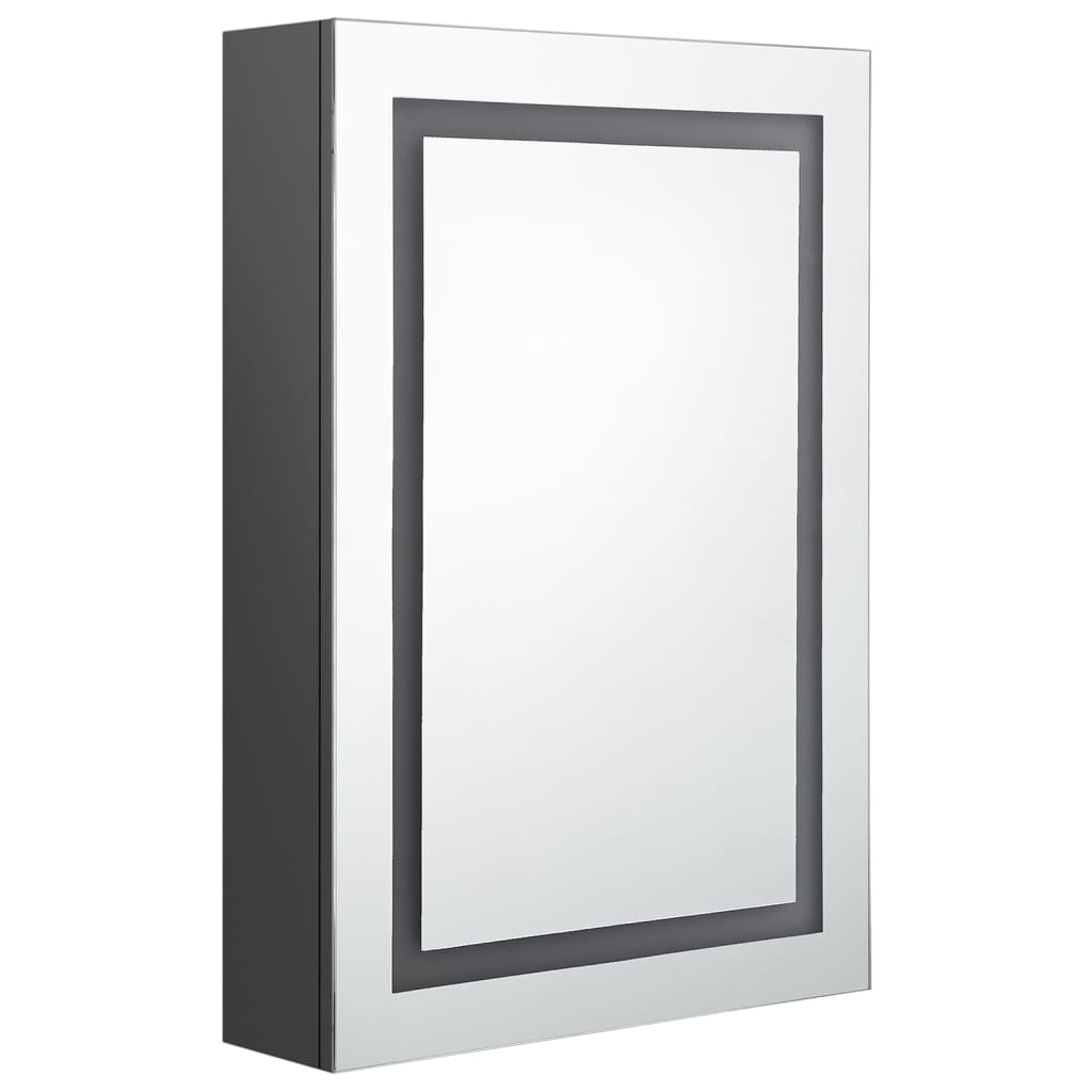 vidaXL LED-Spiegelschrank fürs Bad Grau 50x13x70 cm