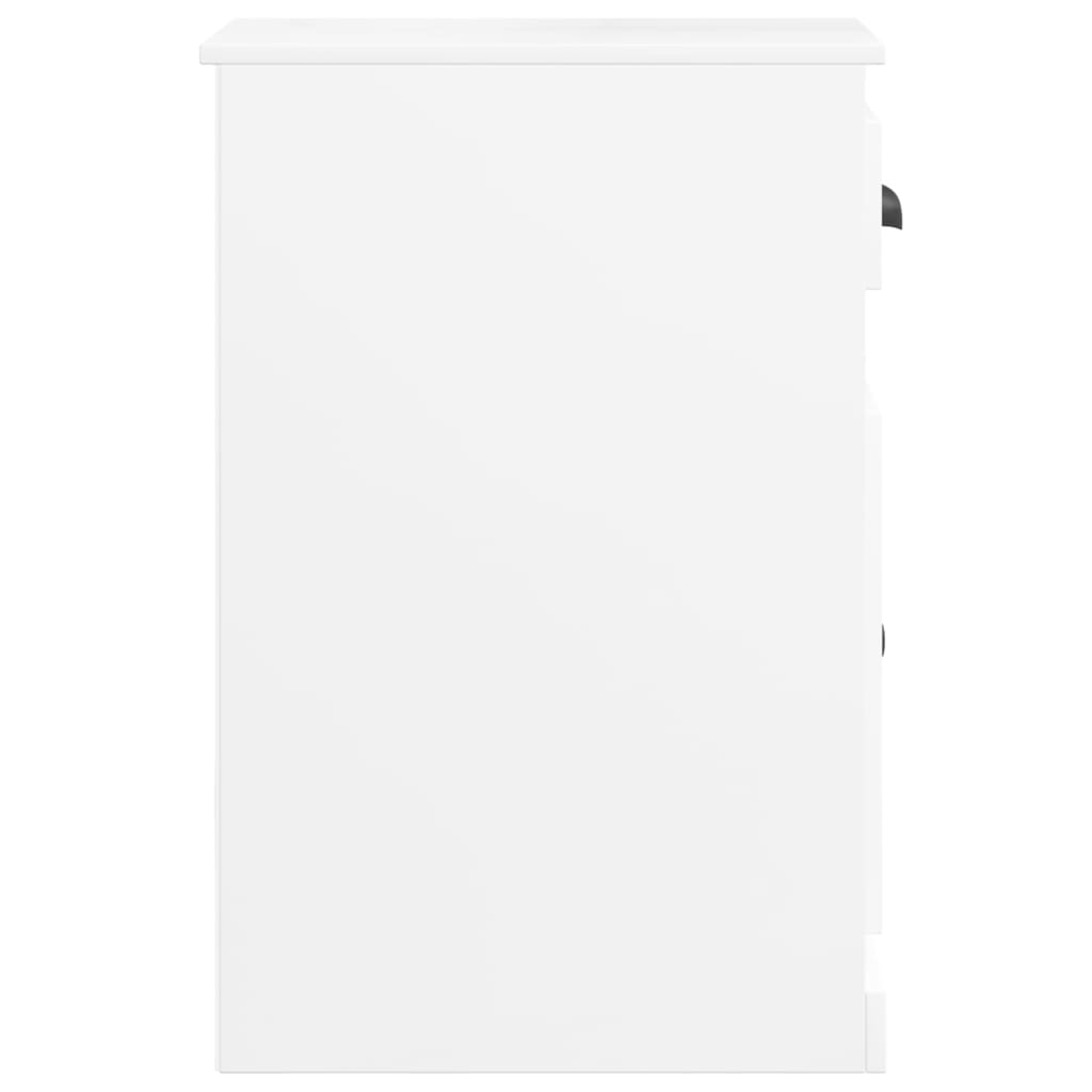 vidaXL Beistellschrank mit Schublade Hochglanz-Weiß 40x50x75 cm