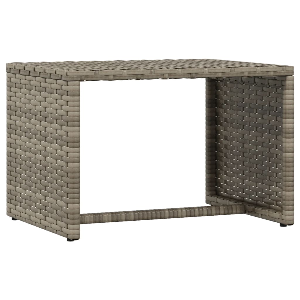 vidaXL Sonnenliege 1 Stk. mit Tisch Grau Poly Rattan