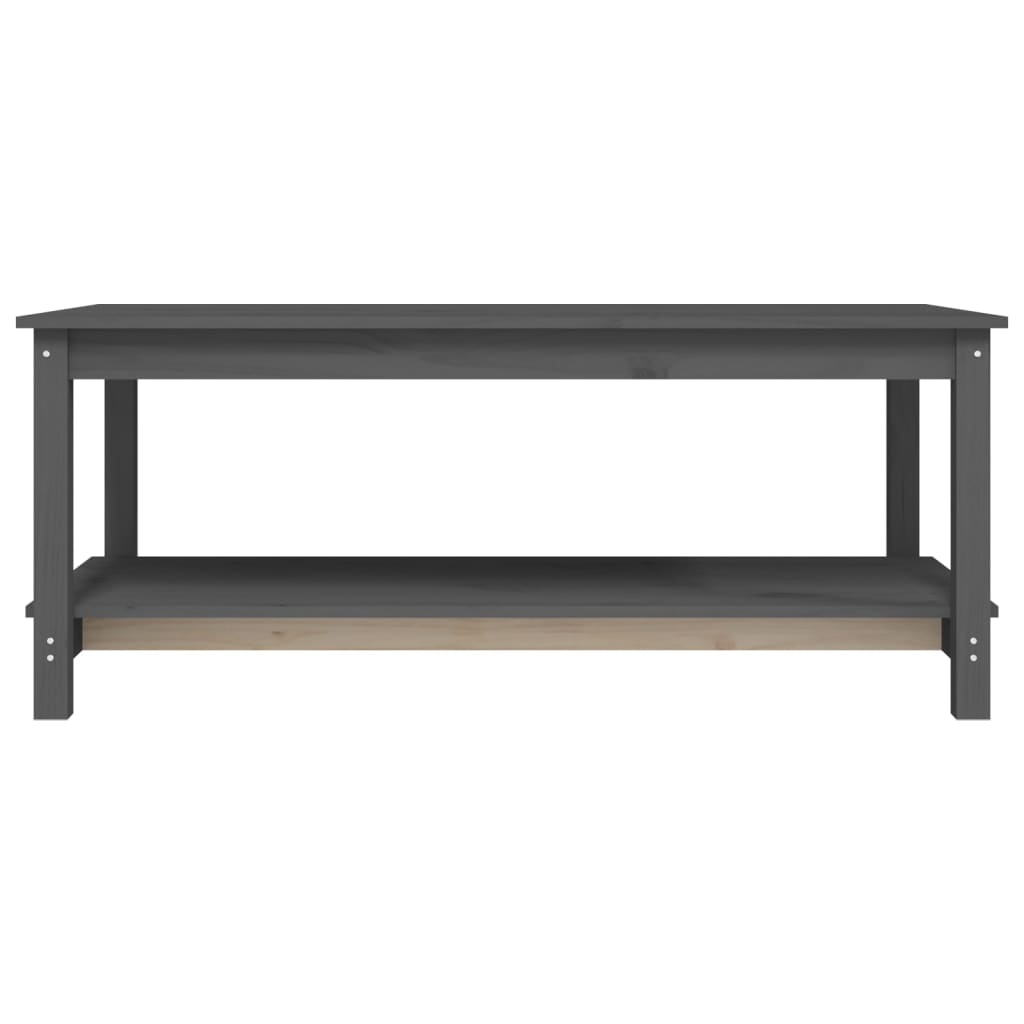 vidaXL Couchtisch Grau 110x55x45 cm Massivholz Kiefer