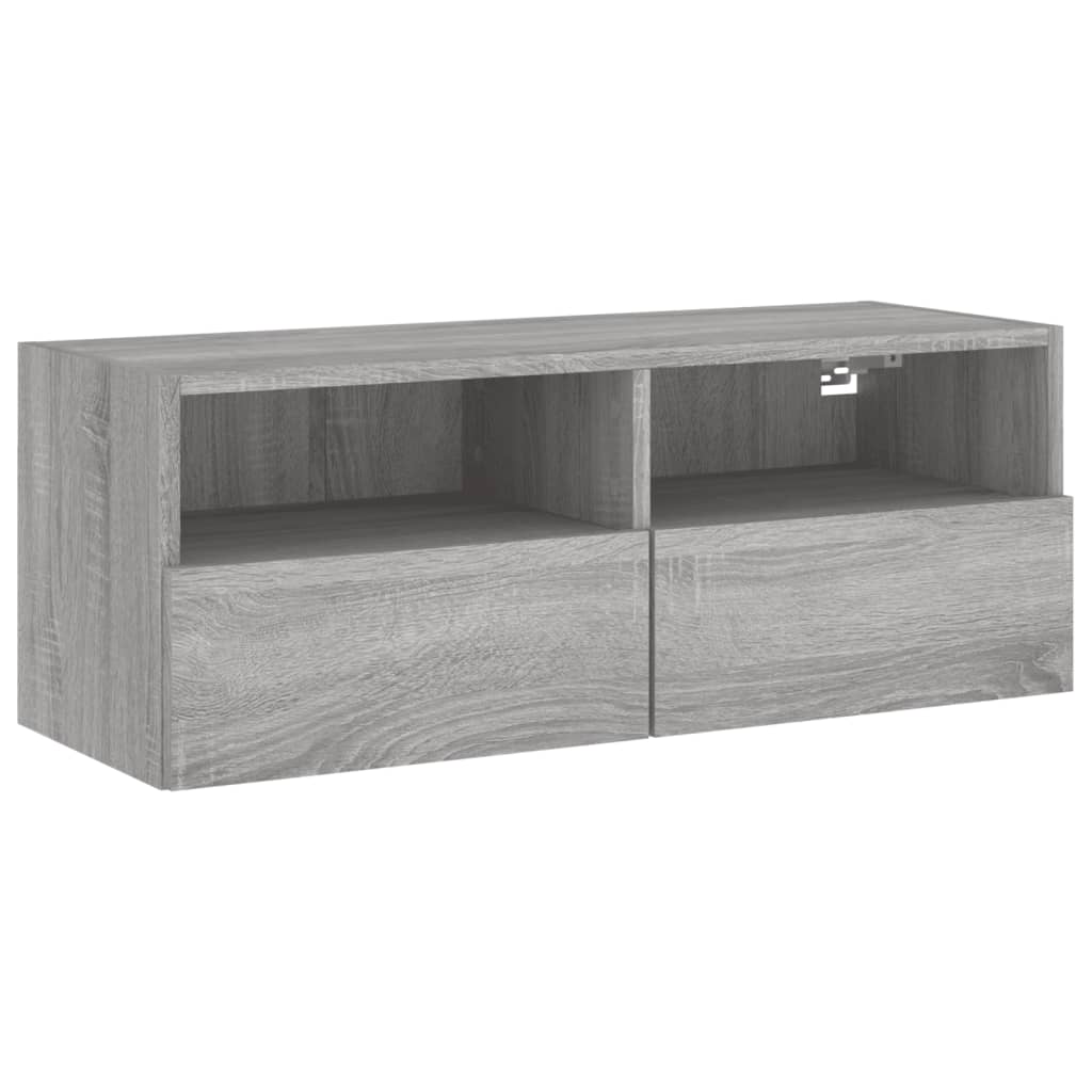 vidaXL TV-Wandschrank Grau Sonoma 80x30x30 cm Holzwerkstoff