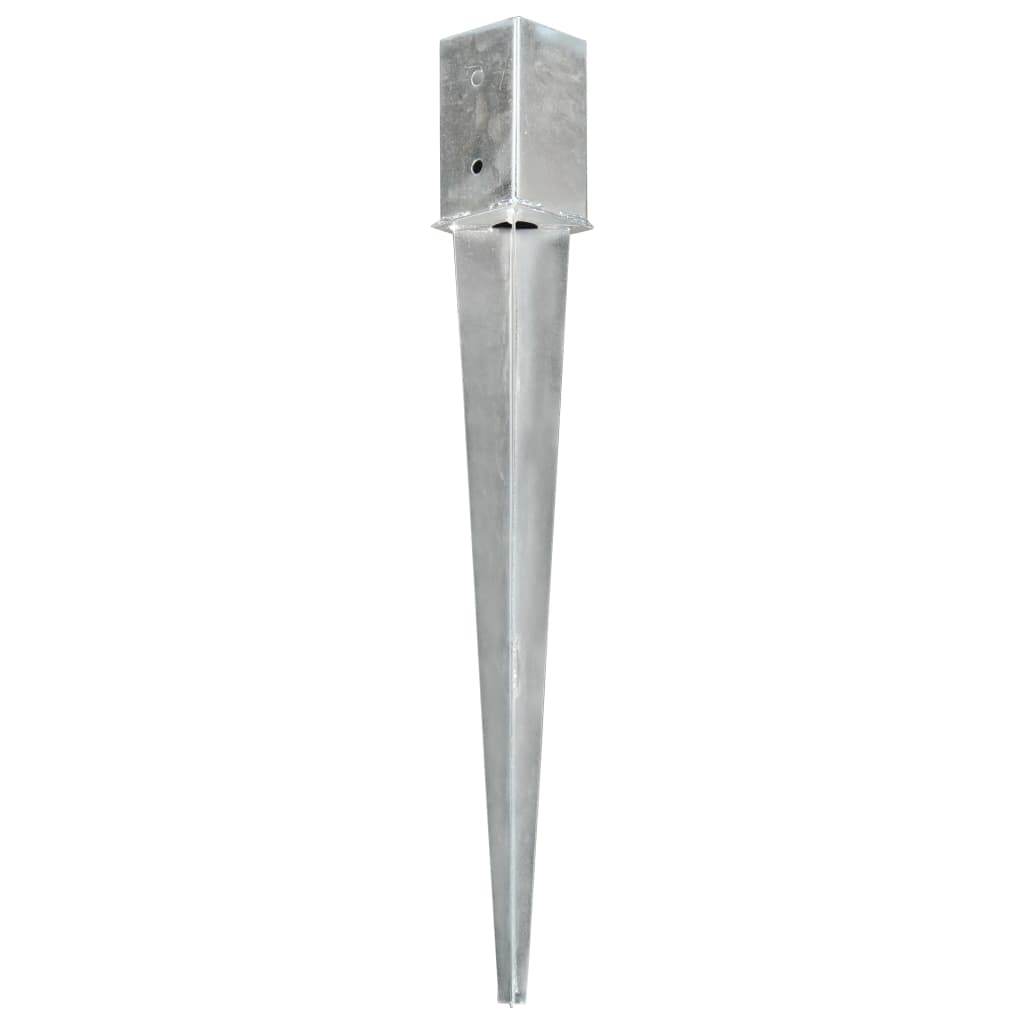 vidaXL Erdspieße 12 Stk. Silbern 8×8×76 cm Verzinkter Stahl