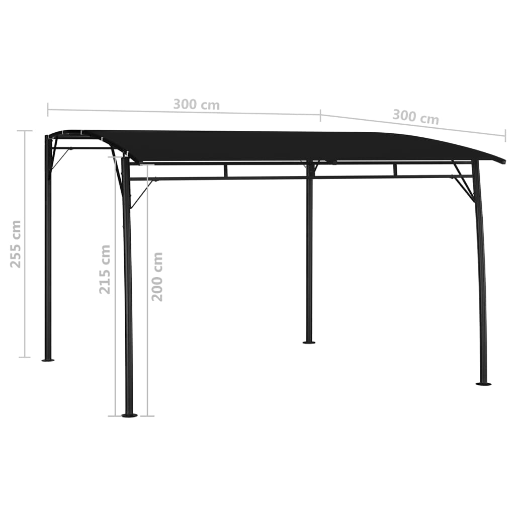 vidaXL Garten-Sonnenschutz 3x3x2,55 m Anthrazit