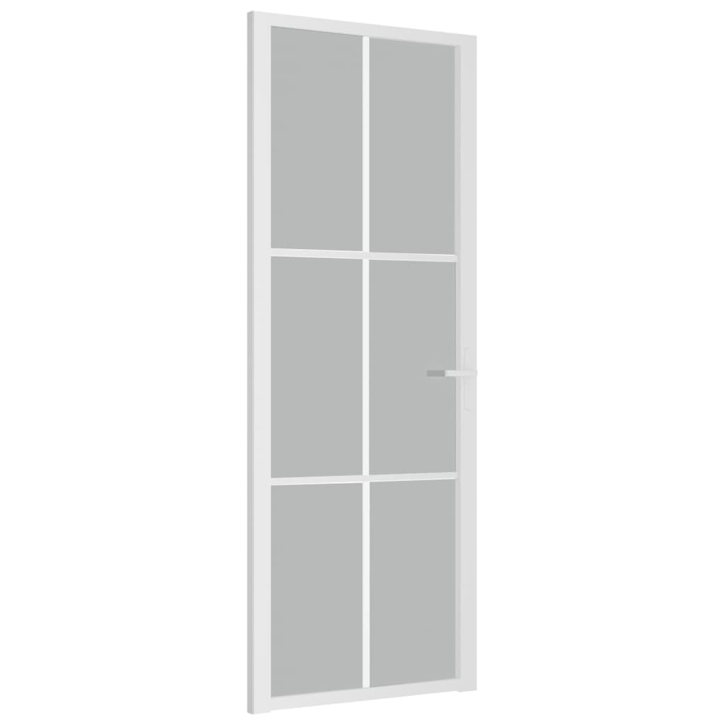 vidaXL Innentür 76x201,5 cm Weiß Mattglas und Aluminium