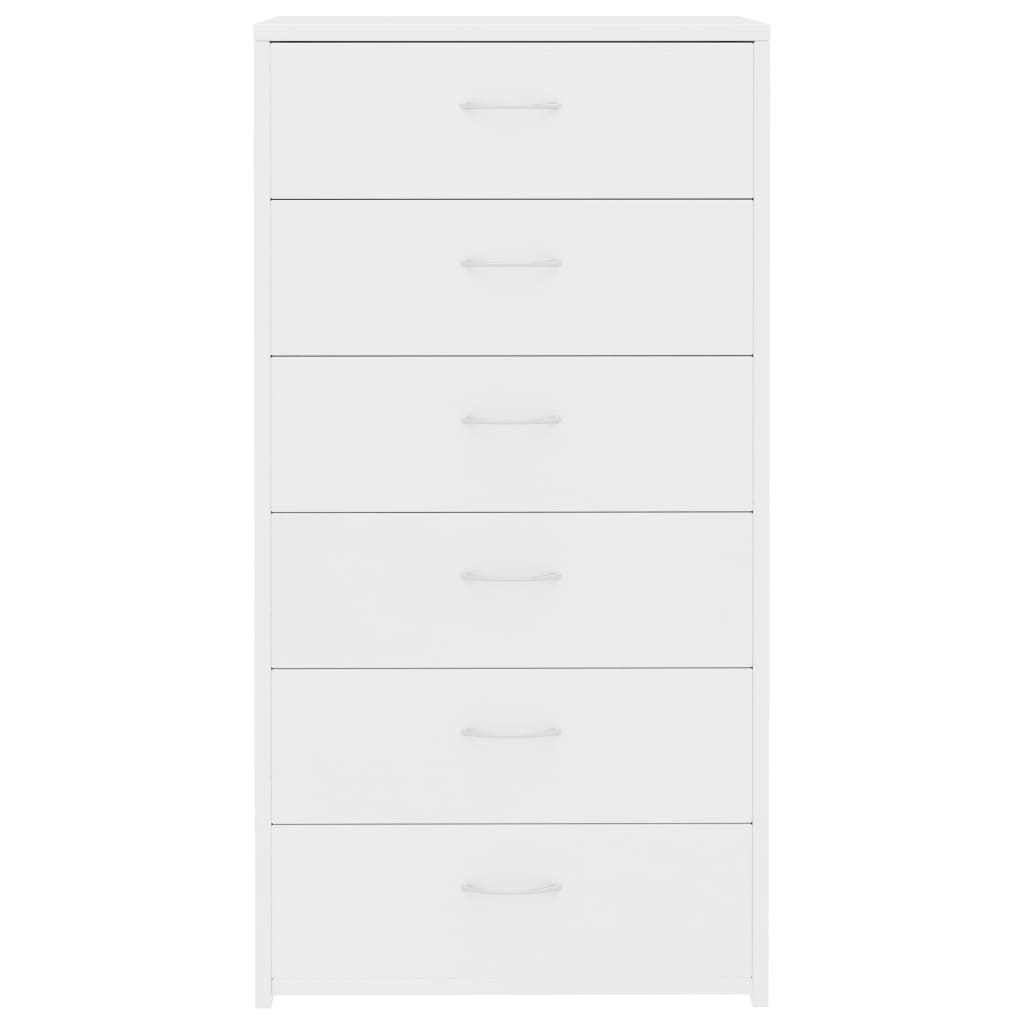 vidaXL Sideboard mit 6 Schubladen Weiß 50x34x96 cm Holzwerkstoff
