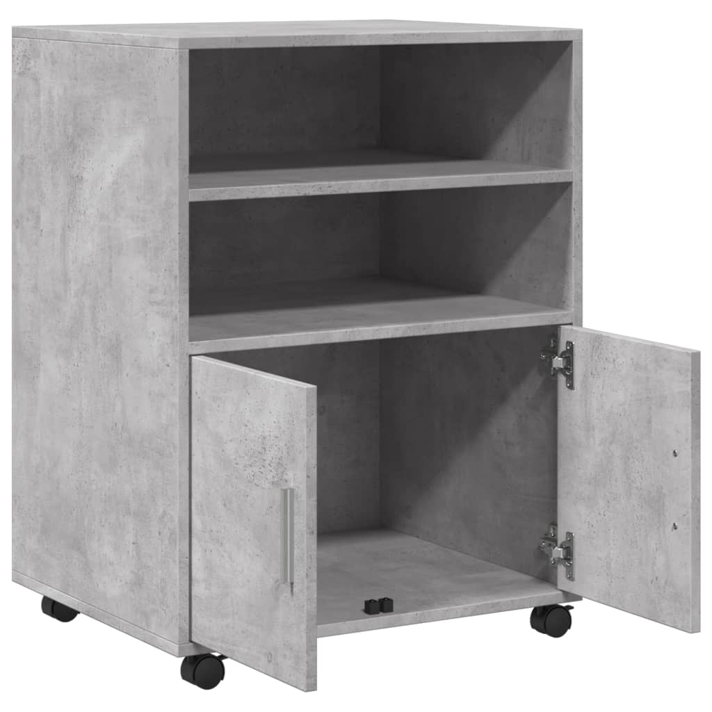 vidaXL Rollschrank Betongrau 60x48x81 cm Holzwerkstoff